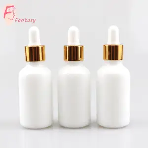 Flacon compte gouttes en céramique blanc opale 15ml 30ml 50ml 100ml, bouteille de luxe pour huile faciale, emporter, en céramique