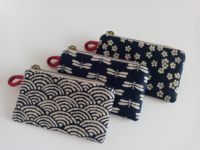Mini pochette zippée en coton, porte-monnaie indigo, design soigné, portable, écologique, articles les plus vendus, sac de rangement pour maquillage