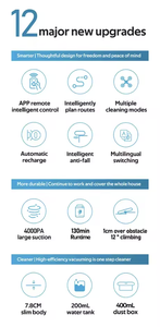 Robot Hút Bụi Hút Cao Hiệu Quả Lau Nhà Điều Khiển WiFi Bàn Chải Động Cơ Hộ Gia Đình Lau Khô Nhà Để Xe - Product Image 4