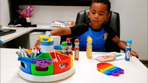 Organisateur de rangement rotatif pour fournitures artistiques pour enfants, idéal pour <span class=keywords><strong>la</strong></span> <span class=keywords><strong>maison</strong></span>, l'école et le bureau à domicile - Product Image 5