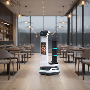 Robot de livraison intelligent AutoXing Mars, capacité de charge de 40 kg, plateau à 4 niveaux, évitement d'obstacles 3D pour restaurant, hôtel, bureau - Product Image 1