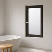 Fenêtre de salle de bain moderne en aluminium à battant, nouveau design, étanche, ouverture verticale, en alliage d'aluminium durable pour salle de bain