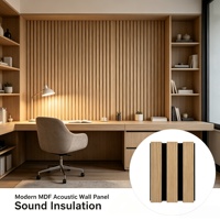 Panneau mural acoustique moderne en MDF à lattes de bois, panneau diffuseur d'absorption acoustique pour la décoration intérieure de villa, isolation phonique Akupanel