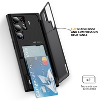 Étui de téléphone portable antichoc en PC et TPU de haute qualité, design anti-chute, avec porte-cartes pour S24 S23