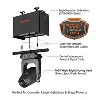 Système d'éclairage cinétique professionnel pour scène, contrôle DMX, treuil, charge utile 60 kg, dispositif de levage universel pour scène, moteur cinétique