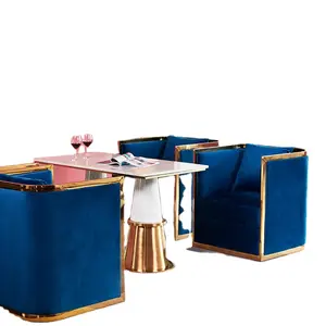 Modern tek koltuk kumaşı kanepeler sandalye yemek odası koyu mavi koltuk rahat tek kişilik yemek koltuk