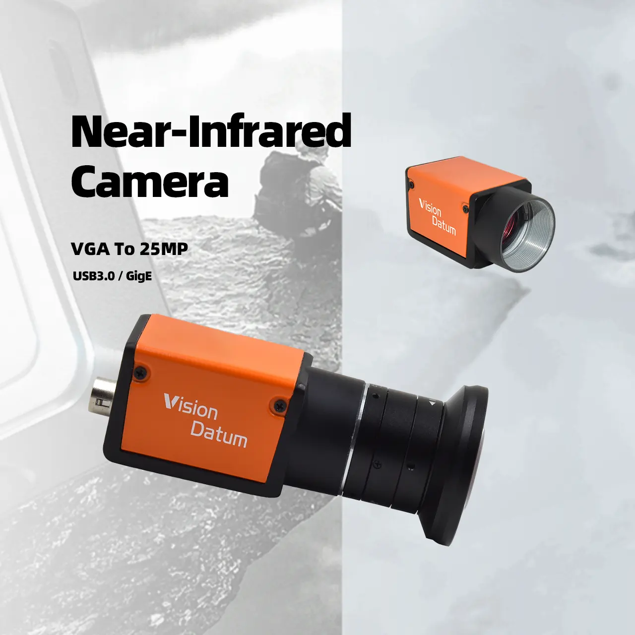 Caméra haute vitesse NIR 300-1000nm Near Ware infrarouge 1.3MP 75fps GigE CMOS C Mount avec détection de semi-conducteur