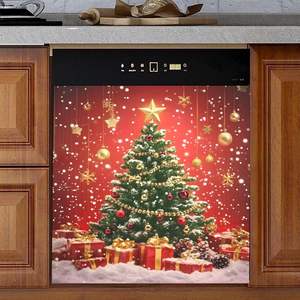 Housse magnétique personnalisable pour réfrigérateur de Noël « Let It Snow » – Décoration de cuisine avec bonhomme de neige et cardinal rouge – Protection magnétique pour lave-vaisselle - Product Image 5