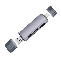 Hub USB3.0/Tipo C 6 en 1 de Aluminio, 5 Gbps, Lector de Tarjetas Micro SD de 2 TB, Adaptador USB OTG, Unidad Flash, para PC, Portátil, Teléfono Móvil, RoHS