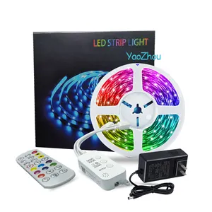 5m 5050 RGB 밝고 유연한 LED 조명 IR 원격 응용 프로그램과 스트립 블루투스 높은 CRI 60led 스마트 12 볼트 led 스트립 세트