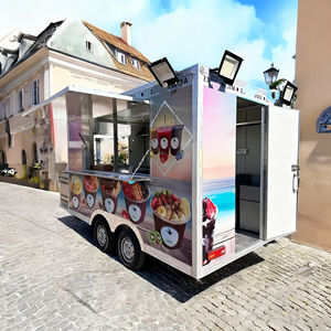 Pastel Purple Stainless Steel 4-Wheel Mobile Towable Food Vending Cart Optional <b>Canopy</b> Parasol 2-Year Warranty Commercial - Product Image 2