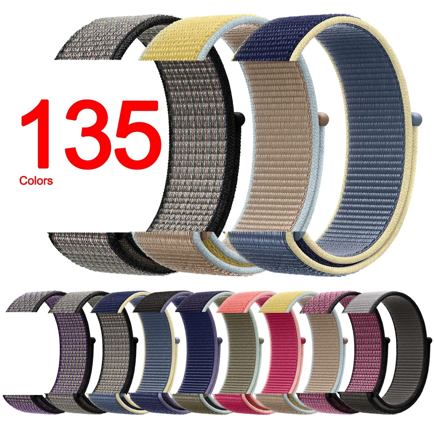 IVANHOE Nylon Sport Loop Band For Apple Watch Nylon Loop Watch Replacement Strap for iWatch Series 8/Ultra/7/6/SE/5/4/3 41/45mm