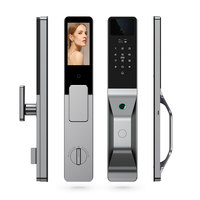 Serrure de porte intelligente en alliage d'aluminium avec reconnaissance faciale 3D WiFi Tuya, interphone visuel, serrure numérique, double caméra, double batterie PST-C949-1