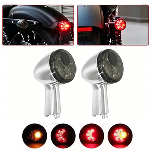 Feux arrière LED pour moto, clignotants et feux de freinage pour Harley XL883 Breakout Road King Softail Dyna, lentille fumée ambre - Product Image 5