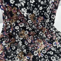 Technique tissée en tissu à paillettes imprimé en viscose 100% pour vêtements-uni pour chemises habillées et chemisiers