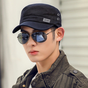 Men's <b>Flat</b> Top Cap Canvas Breathable Foldable Sun Protection Outdoor Spring Summer Duckbill <b>Hat</b> - Product Image 2