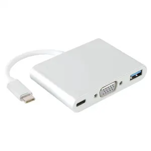 适用于苹果笔记本电脑惠普Zbook三星S20 Dex华为P30小米11电视的C型至4K HDMI兼容USB C 3.0 VGA适配器坞站集线器