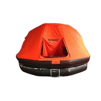 Radeau de sauvetage gonflable réversible en néoprène, capacité 6 personnes, norme SOLAS, couleur orange haute visibilité