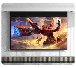 Écran de projection <span class=keywords><strong>motorisé</strong></span> 4K 16:9 pour <span class=keywords><strong>projecteur</strong></span> électronique 100'' 120'' 60'' 84'' 72'' 150'' ALR blanc mat - Product Image 3