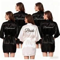 Peignoir de Mariage Personnalisé avec Nom et Date, Peignoir de Mariée en Faux Soie, Robe de Mariée, Robes de Mariée pour Femmes, Robe de Mariée pour Demoiselle d'Honneur, Robe de Mariage pour Femme, Robe de Soirée pour Enterrement de Vie de Jeune Fille