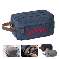 Trousse de Toilette Homme, Organisateur de Maquillage pour Homme, Étui de Voyage Cosmétique en Toile Zippé Rose, Petite Pochette en Coton Personnalisée pour Grossiste