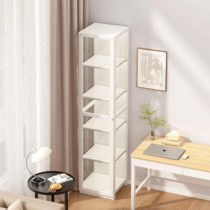 Librería Modular de Bambú con Puertas, 3, 4 o 5 Niveles, Gabinete Blanco Antipolvo, Estante de Almacenamiento y Exhibición para Hogar u Oficina - Product Image 4