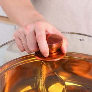 Olla caliente de acero inoxidable Shabu doble <span class=keywords><strong>para</strong></span> varios usuarios con divisor, olla doble dividida - Product Image 6