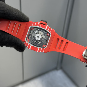 The top-quality best-selling 3502 rubber strap, skeletonized movement, carbon fiber <b>case</b>, sporty style mechanical <b>watch</b> - Product Image 3