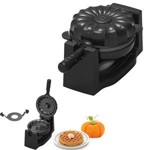 Machine à gaufres rotative en forme de citrouille 2024, nouvelle, pour fête d'Halloween, électrique, ronde, rotative, pour faire des gaufres en forme de citrouille - Product Image 1