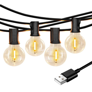 100/50/25ft USB đèn LED 5V 1W <span class=keywords><strong>G40</strong></span> bóng đèn nhựa ngoài trời không thấm nước Lều Cổ Tích Patio Festoon chuỗi ánh sáng trang trí đám cưới - Product Image 1