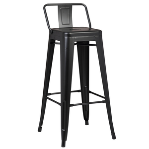 Chaise de bar de style industriel moderne avec dossier bas, mobilier commercial pour restaurant, café, chaise haute de comptoir - Product Image 1