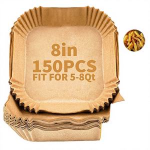 Los Más Vendidos: 150 Piezas de Papel Antiadherente de Doble Cara de 8 Pulgadas para Hornear, Reutilizable, para Freidoras de Aire - Product Image 3