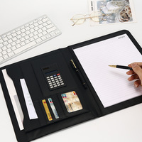 Carpeta de cuero Pu A4 con logotipo personalizado, carpeta organizadora de documentos, mango retráctil, carpeta ejecutiva con cremallera