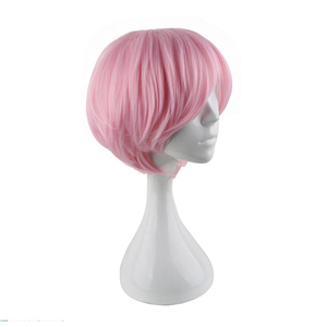 Perruque de cosplay A3 Mankai Spring Troupe <span class=keywords><strong>Mukai</strong></span> Sakuya, courte, rose, style bob, en fibre synthétique résistante à la chaleur, pour costume de fête d'anime - Product Image 2
