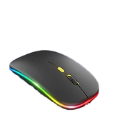 Ratón LED Recargable Silencioso y Delgado OEM con Luces RGB, Modo Dual Inalámbrico BT/2.4G, Doble Orientación, para Carga de Computadora de Escritorio y Portátil