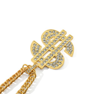 <span class=keywords><strong>Hip</strong></span> <span class=keywords><strong>Hop</strong></span> <span class=keywords><strong>Rap</strong></span> Or Couleur <span class=keywords><strong>US</strong></span> Dollar Pendentif Collier De Luxe Strass Dollar Argent Symbole Collier pour Rock Bijoux Accessoires - Product Image 3