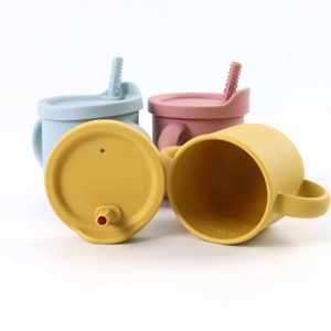 New Arrival Dual Function Snack Storage Sippy Cup BPA Free Silicone <b>Toddler</b> Drinking With Training Lid - Product Image 1