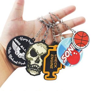 Custom Desig 2D Logo Brand Silicone Key Chain Carabiners Gift Cheap Promotional Rubber Soft Pvc Keychain Wholesale - Product Image 6