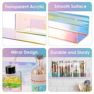 Kệ Nổi Acrylic Trong Suốt Gắn Tường Óng Ánh, Kệ Sách Dày 15 Inch Gắn Tường Vô Hình Kệ Trưng Bày Sách Cho Trẻ Em - Product Image 3