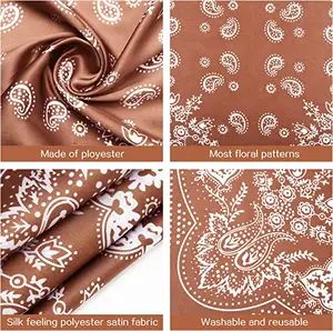 Pañuelo Digital decorativo para el cuello, bufanda de seda satinada de 27,5 pulgadas, venta al por mayor, China