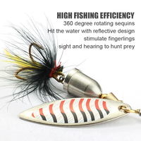 5 pièces/ensemble Leurre de pêche Spinner Bait Spoon 65mm Leurre métallique Pesca Wobbler Spinnerbait Leurres de pêche pour truite et basse