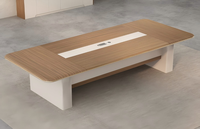 Table de conférence moderne, simple et haut de gamme, grande table rectangulaire de négociation de luxe thermoformée