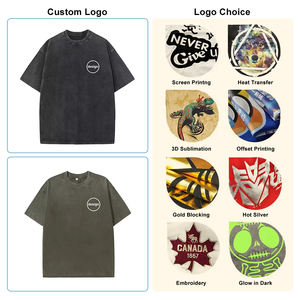 T-shirts surdimensionnés pour hommes, 100% coton, respirants, avec logo personnalisé, effet délavé, vente en gros, OME. - Product Image 4