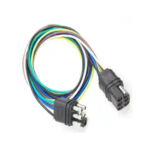 Conector de 6 pinos para veículo, plugue de reboque, conector verde americano de 6 pinos para veículo, veículo, loom personalizado