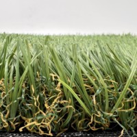 Rumput Sintetis Hanwei Gulungan Karpet Luar Ruangan Alas Ganda PP+PU Tinggi Bulu 40mm Bersertifikat CE 4 Warna Benang C