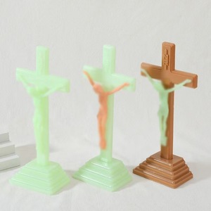 KOMI dekorasi kerajinan meja berdiri salib bercahaya Resin ornamen dinding hadiah - Product Image 2