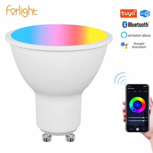<span class=keywords><strong>Ampoule</strong></span> intelligente <span class=keywords><strong>GU10</strong></span> dimmable Alexa <span class=keywords><strong>GU10</strong></span> pour Tuya Wifi Bluetooth, contrôle de groupe, RGB 3CCT, compatible avec Google Assistant, haut-parleur intelligent - Product Image 1