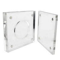 Cadre de pièces de monnaie collection, transparent et personnalisé, en plastique acrylique magnétique, présentoir de médaille, étui de Protection pour puce de Poker