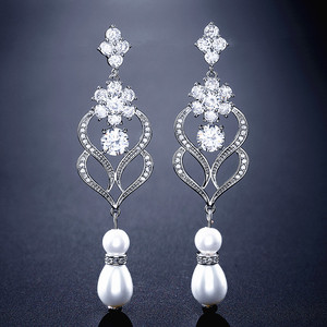 RAKOL EP2332 High Quality Jewelry Zircon Stud <b>Pearl</b> <b>Earrings</b> - Product Image 3
