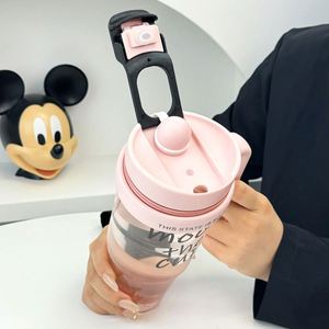 2025 New Summer 900ml Eco-Friendly Reusable Plastic Car Water <b>Bottle</b> with Handle Cute Cartoon Design for All - Product Image 3